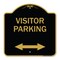 Signmission Reserved Parking Visitor Parking Arrow Pointing Left and Right, Black & Gold, A-DES-BG-1818-23025 A-DES-BG-1818-23025 - alternate 1